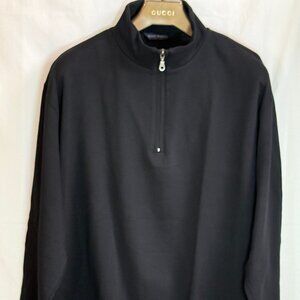 NWOT Scott Barber Men's Mock Neck 1/4 Zip Long Sleeve Pullover Shirt - Black -XL
